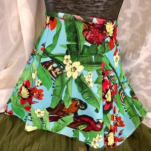 Clock House Tropical Print Circle Skirt UK Sz PP